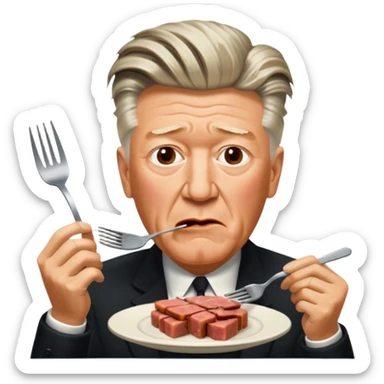 David Lynch with a SPAM dinner sticker