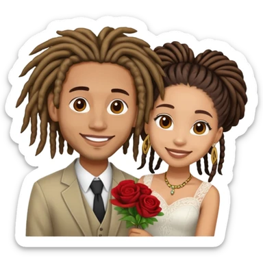 Lightskin with dreads marrying brownskin pretty girl sticker