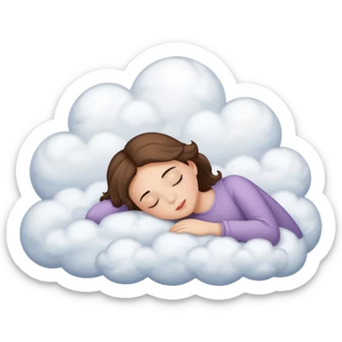 Girl sleeping on clouds sticker