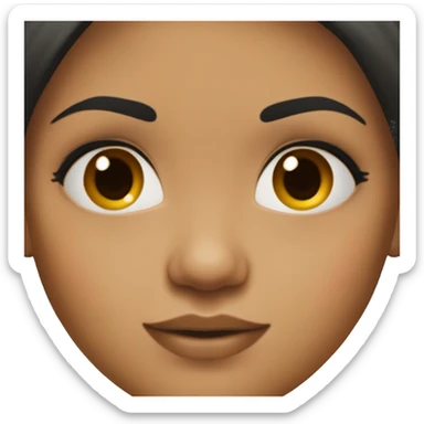realistic dark black straight hair girl with tan skin and small nose kissy face  sticker