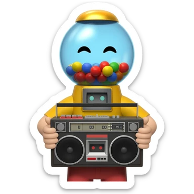 Gumball holding boombox sticker