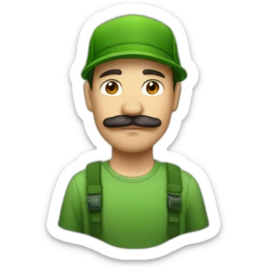 Man with a mostach and gorra verde sticker