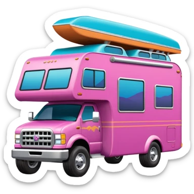 Aerodynamic Streamlined hillbilly Barbie styled motor home rv off-roading rock-climbing 4x4 desert Winnebago party monster truck  sticker