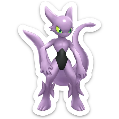 Shiny Anthropomorphic furry  Genesect-Mewtwo-Fakémon-hybrid-creature (full body)  sticker