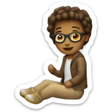 traveler sitting in a train-seat sticker