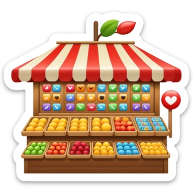 market stand with video editing icons, creative and lively, apple style emoji sticker