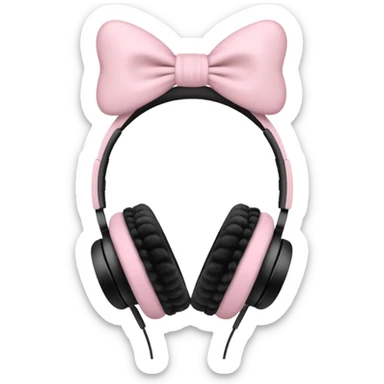 white headphones with pink bows sticker