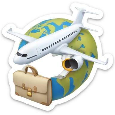 World plane Travel sticker