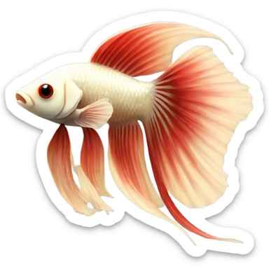 Short fins! Betta fish female with short red fins and a light beige body  sticker