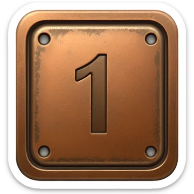 Make the paid subscription icon square, bronze, and number 1. sticker