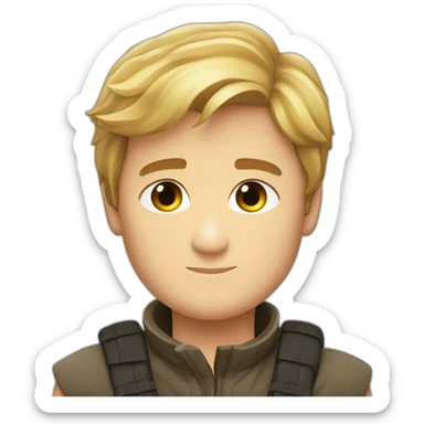 peeta mellark from hunger games puckering up sticker