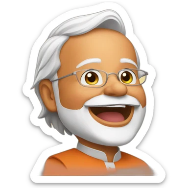 Emoji of Narendra Modi in happy mood sticker