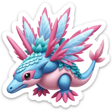 Frilly frilled Finned scaly furry maned Diancie-Palkia-Amaura-Aurorus-Salamence-aesthetic-fusion sticker