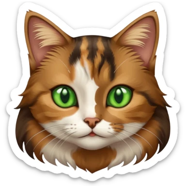 a young female brown and black tabby cat, sticker
