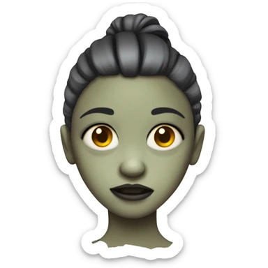 girl zombie with an under cut pony tail sticker