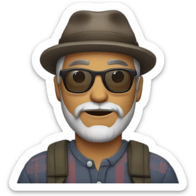 Middle aged hipster sticker