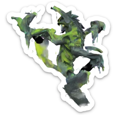 .Zombie_ Vaporwave black holographic oilslick zombie unicorn yellow caution tape sticker