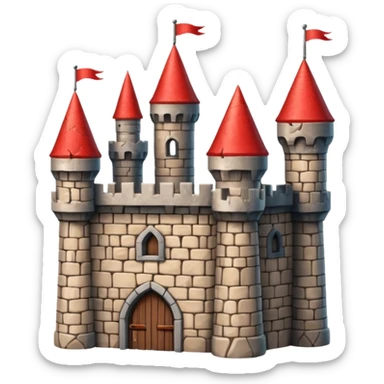 castle turrets with red tops sticker