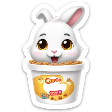 bunny but the poops are changed with coco pops and theyre so tiny and cute and adorable (the bunny too) sticker