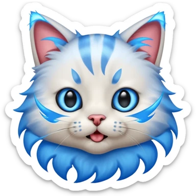 A very cute cat that got shocked from electricity, electric shocks around it sticker