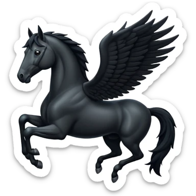 A black flying horse sticker