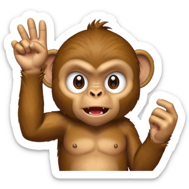 A  mokey flipping you off sticker