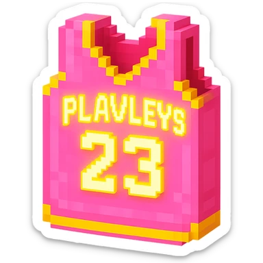 розовая баскетбольная майка со светящейся надписью "23 PLAVLEYS", no background sticker
