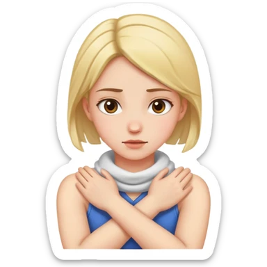 grabbing my neck cross armed girl sticker