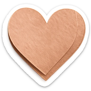 rose gold heart paper craft style sticker