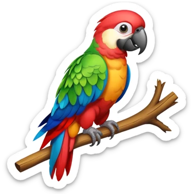 ["Colorful parrot perched on a branch."] sticker