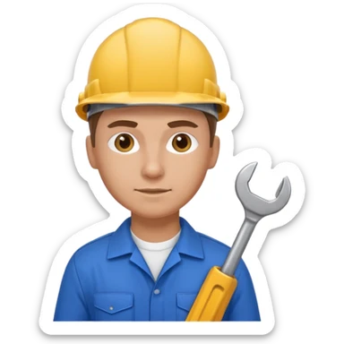 realistic ukrainian engineer with wrench sticker