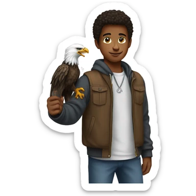  A 18 year-old kid that has an eagle at his hand sticker