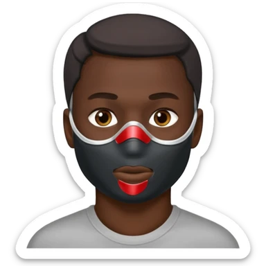  man, charcoal face mask sticker
