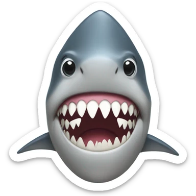 shark with clown wig and makeup sticker