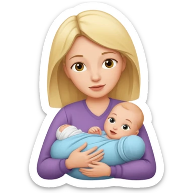mother with one newborn baby sticker