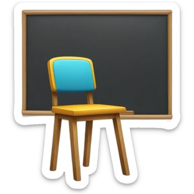 teacher's chair and blackboard sticker