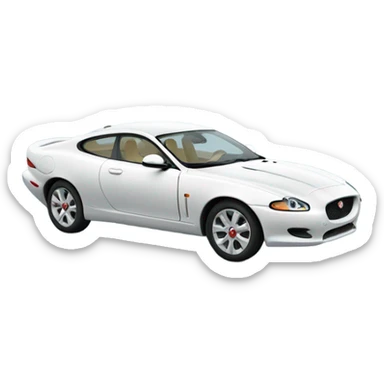 An elegant car jaguar crossing the finish line, with a touch of shine and class. sticker