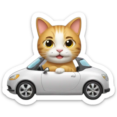 Cat Drive a car sticker