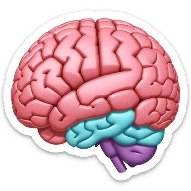 brain: 3d Icon with color of D0B8FF
 sticker