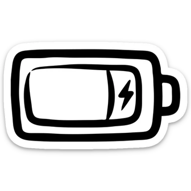 Low battery icon showing 10% power remaining sticker