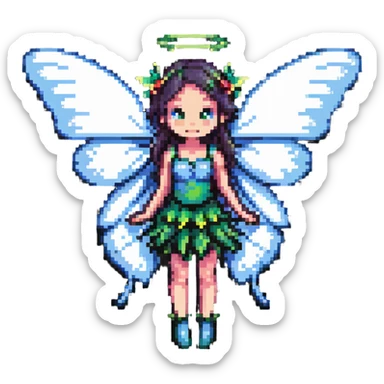 fairy with butterfly wings, vibrant colors sticker