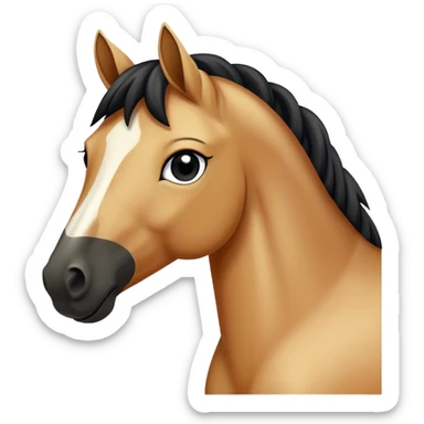 Tan horse with black stripe down its mane sticker