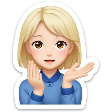 Anime girl clapping cheeks sticker