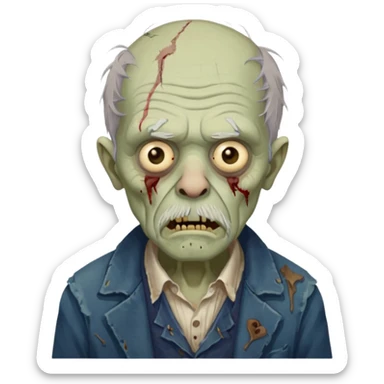 parisian zombie old man sticker