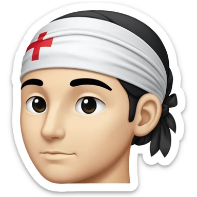 Drapeau de la Corse  avec une tete  noir de profile tourner sur la gauche avec un bandeau blanc nouer sur le front  sticker