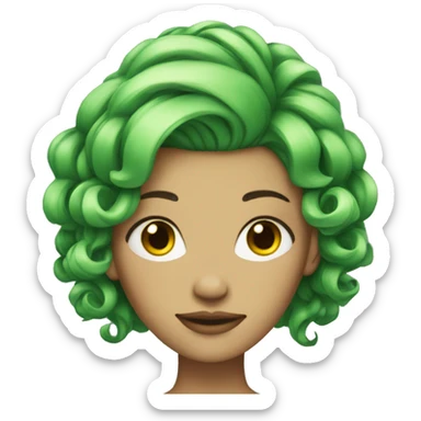woman green hairstyle art sticker