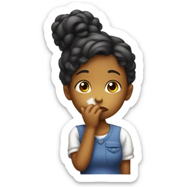 Sad girl blowing a kiss goodbye sticker