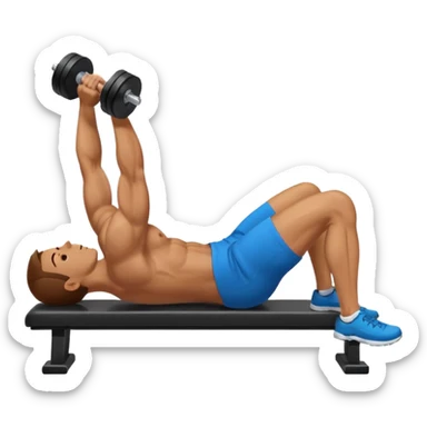 
Dumbbell press level with movement while lying dowaccurate picturen sticker