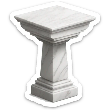 a white marble pedestal sticker