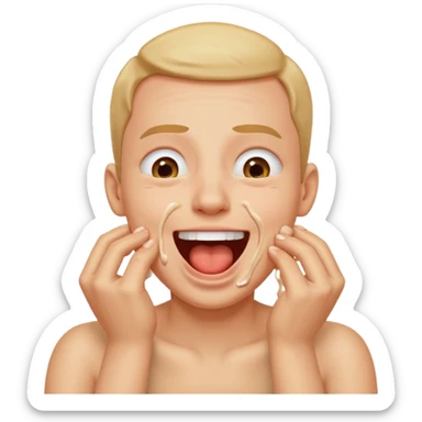 Person chocking themselves “jokingly” sticker